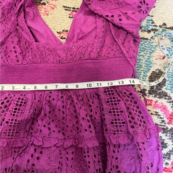 Cynthia Rowley Purple Eyelet Mini Dress NWOT - Picture 4 of 5
